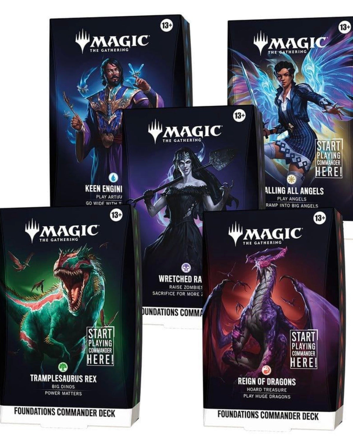 Magic: The Gathering Foundations Commander Decks – Complete Set of 5