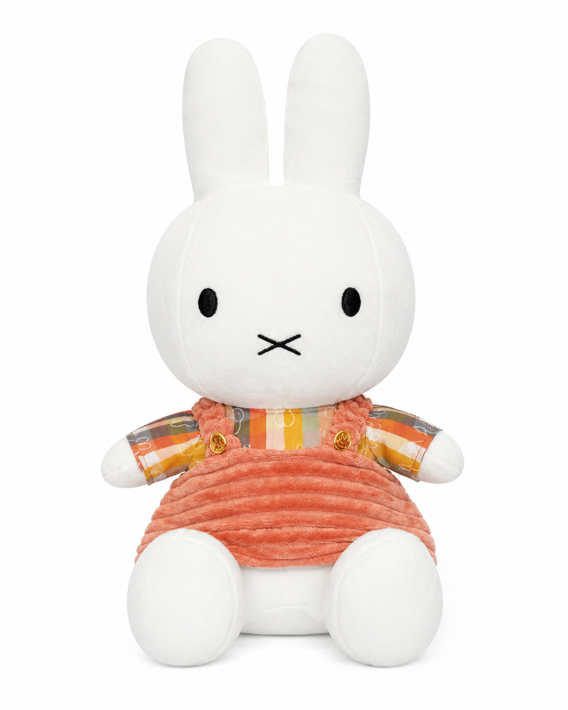 Miffy 12-Inch Plush Bunny – Orange Corduroy Overalls