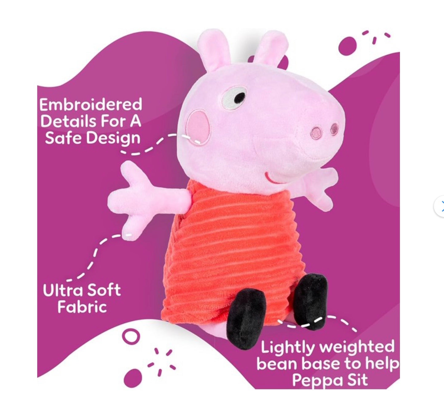 Peppa Pig 12-Inch Plush – Red Dress Stuffed Animal