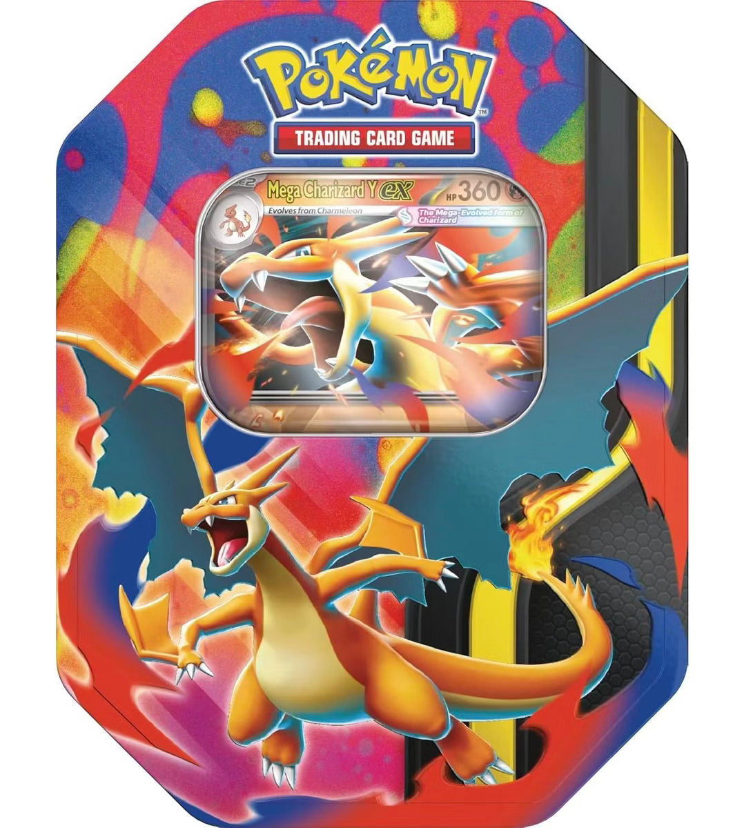 Pokémon TCG: Mega Charizard Y EX Tin – 4 Booster Packs + Mega Charizard Y EX Promo Card