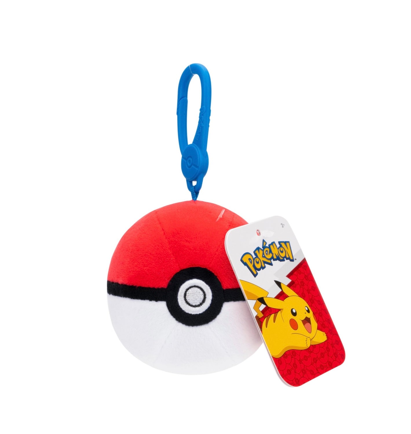 Pokémon Poké Ball 3.5-Inch Clip-On Plush Keychain – Red & White