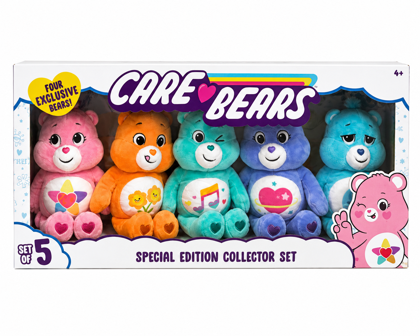 Care Bears Special Edition Collector Set โ Set of 5 Plush Bears | Four Exclusive Bears