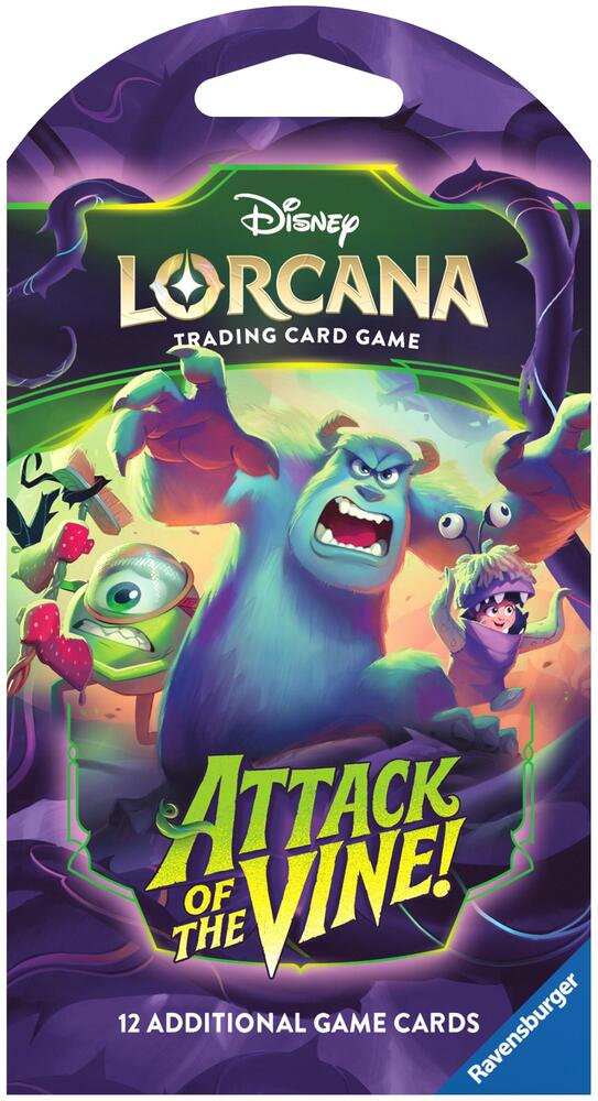 Disney Lorcana TCG: Attack of the Vine! Sleeved Booster Pack (12 Randomized Cards) β Ravensburger