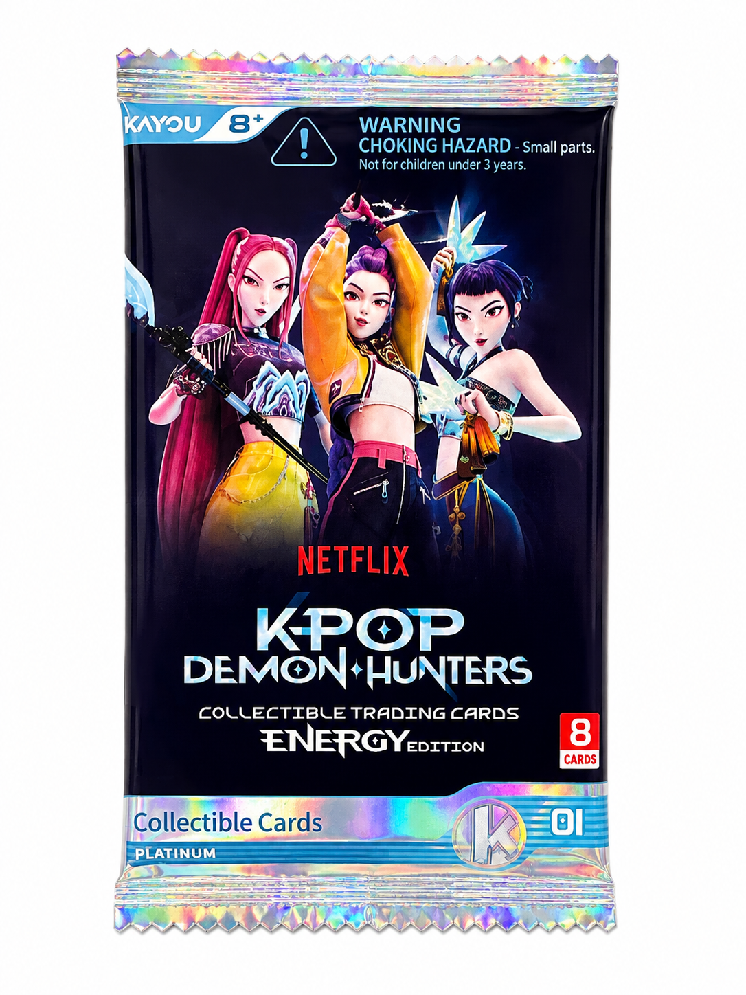 Kayou Netflix K-POP Demon Hunters Energy Edition Platinum Trading Cards – Single Booster Pack (8 Cards)