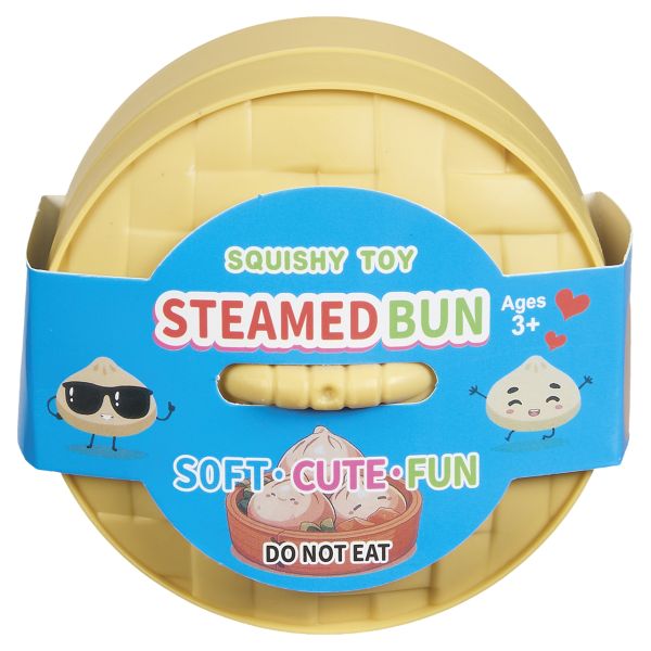 Glitter Steamed Bun Dumpling Squishy Toy – Assorted Colors – 3 Inch – Single