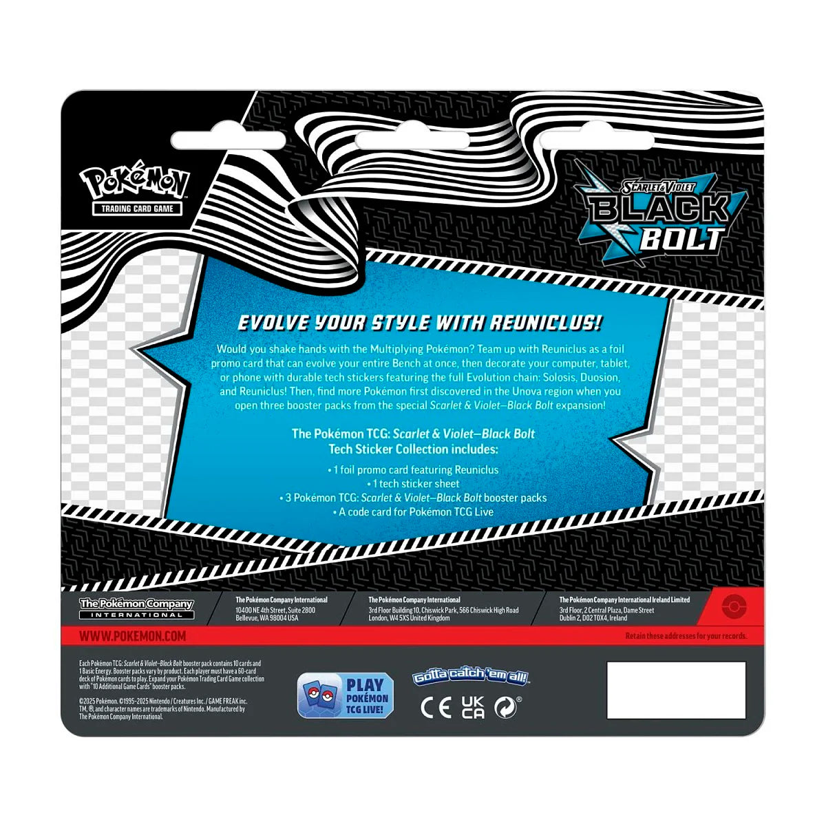 Pokémon TCG: Scarlet & Violet – Black Bolt Tech Sticker Collection (Reuniclus Promo)
