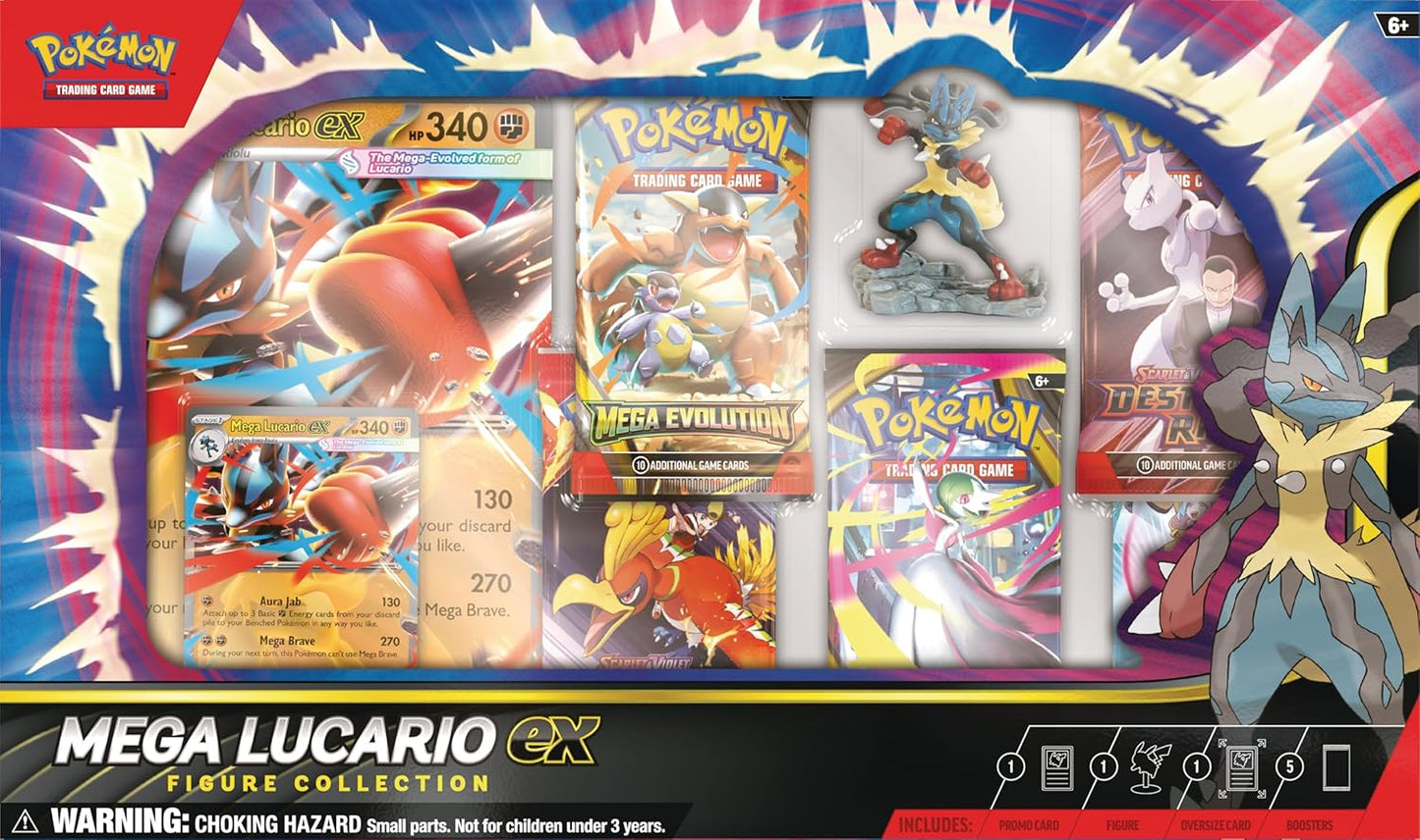 Pokémon TCG Mega Lucario EX Figure Collection Box – Promo Card, Figure & Booster Packs