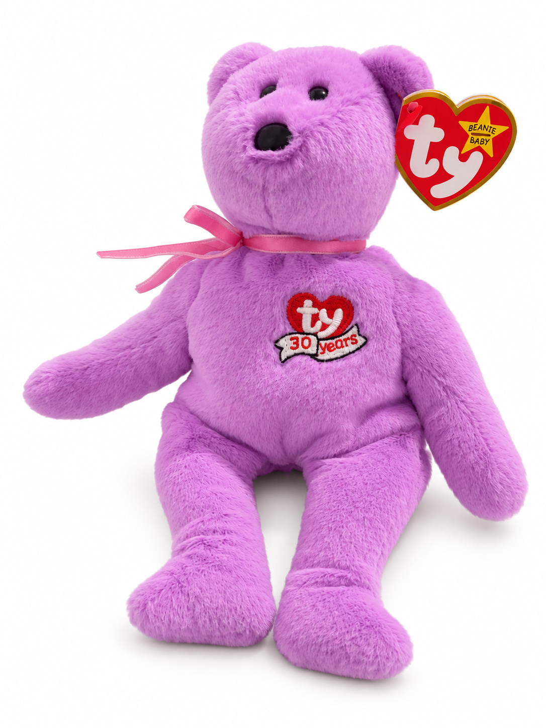 TY Beanie Baby Celebrate II Purple Bear Plush – 30th Anniversary, 8 Inch