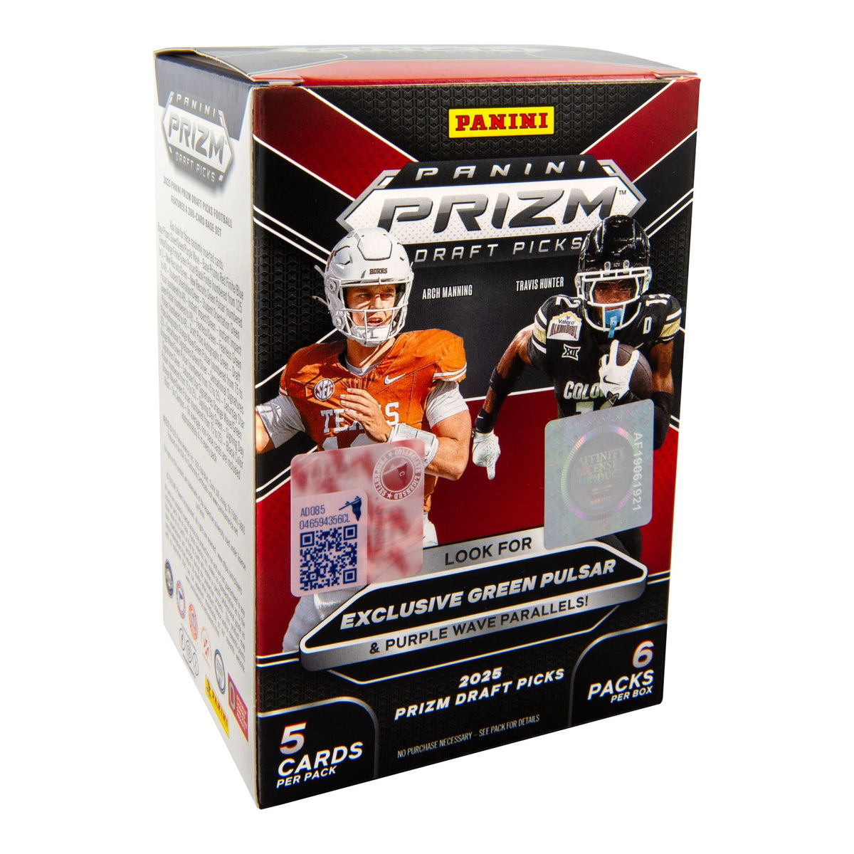 2025 Panini Prizm Draft Picks Football Blaster Box – 30 Cards, Green Pulsar & Purple Wave