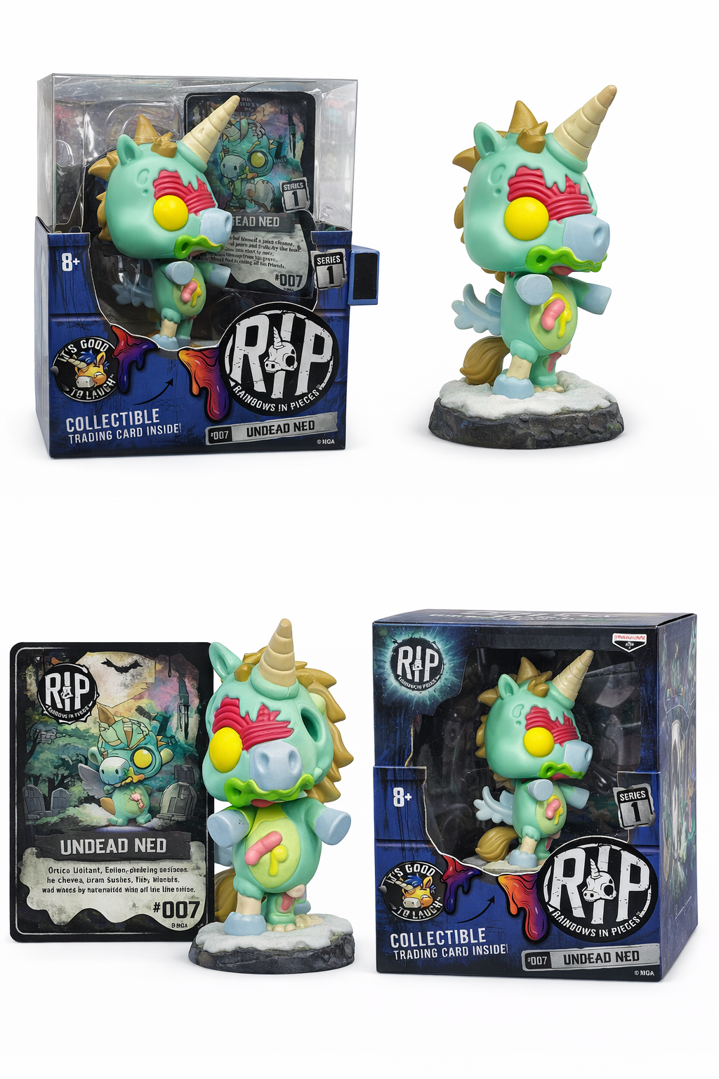 RIP Rainbows in Pieces Series 1 β Undead Ned #007 Collectible Figure with Trading Card