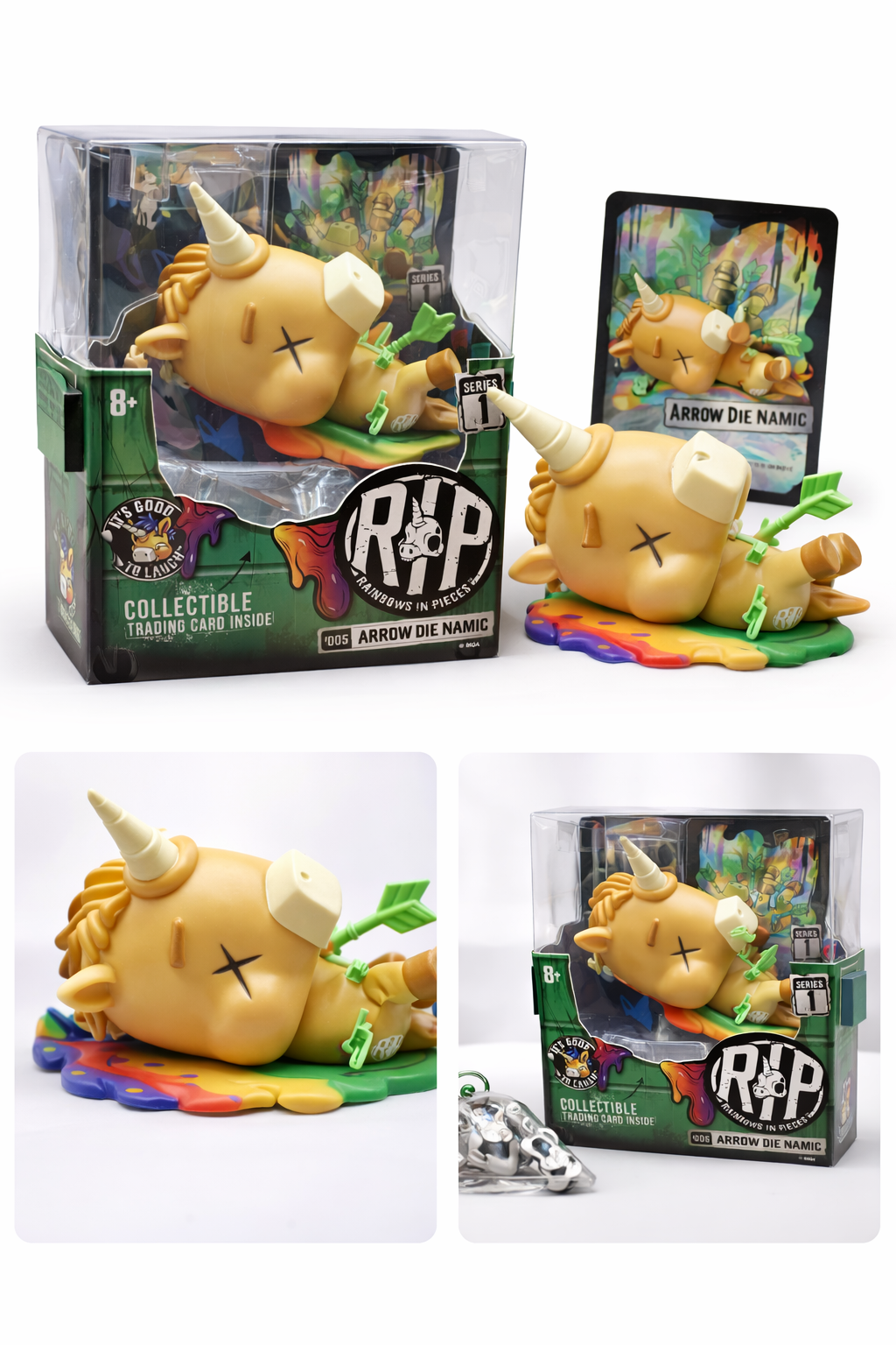 RIP Rainbows in Pieces Series 1 – Arrow Die Namic #005 Collectible Vinyl Figure + Trading Card