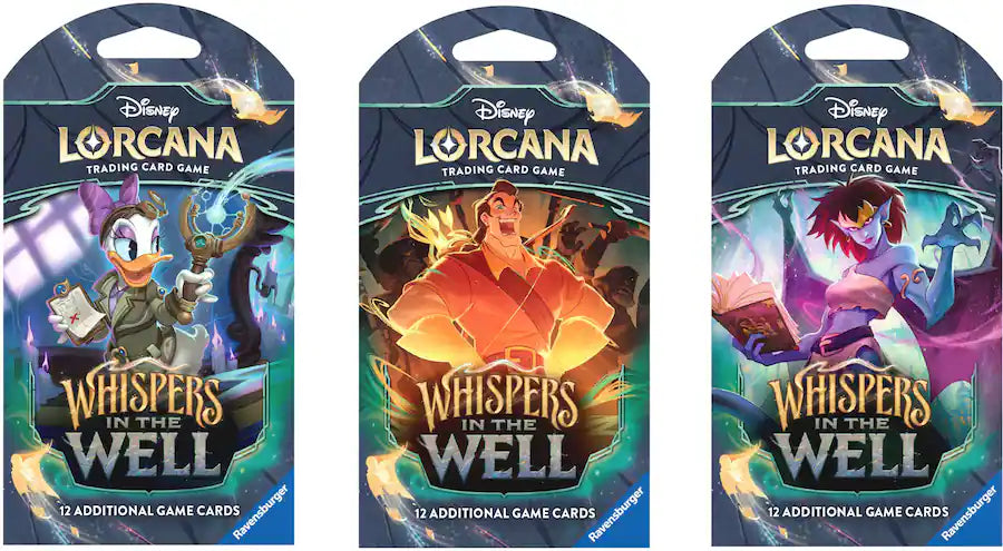 Disney Lorcana: Whispers in the Well Sleeved Booster 3-Pack Bundle – 36 Total Cards – Factory Sealed