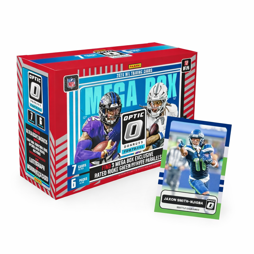 2025 Panini Donruss Optic Football Mega Box (6 Packs) – Rated Rookie Green Hyper Parallels