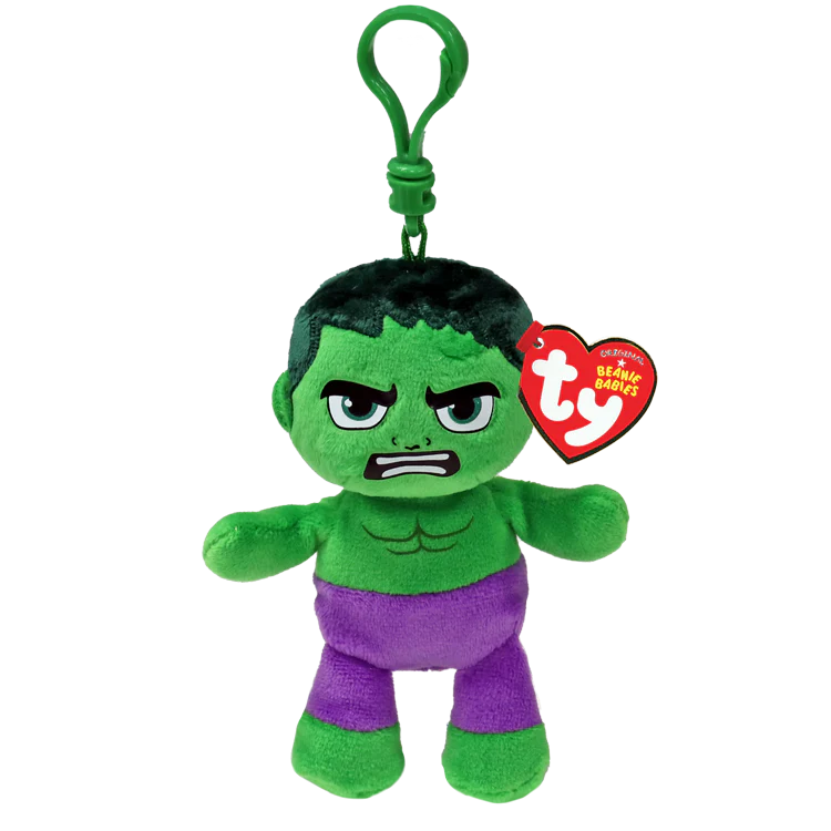 Ty Marvel Hulk Clip Plush – 5 Inch Hulk Keychain Plush – Ty Beanie Clip