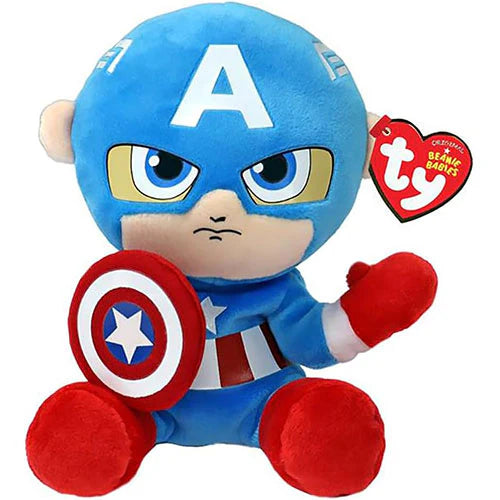 Ty Marvel Captain America Beanie Plush – Small 6 Inch Captain America Soft Toy