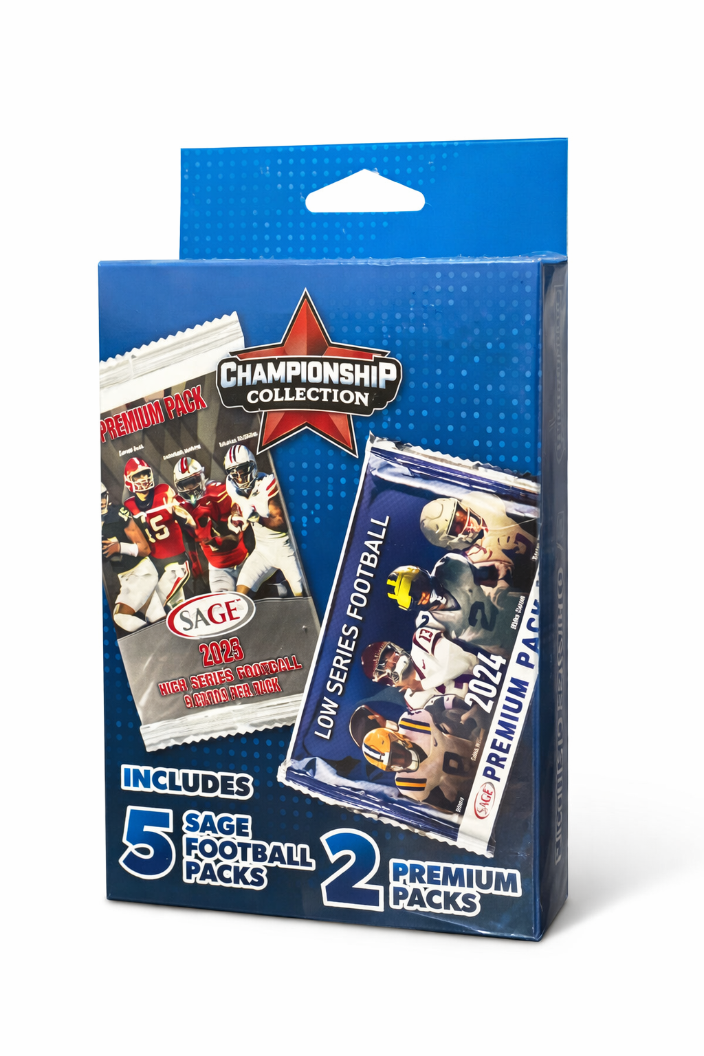 SAGE Football Championship Collection Trading Card Mystery Box | 5 Football Packs + 2 Premium Packs Factory Sealed