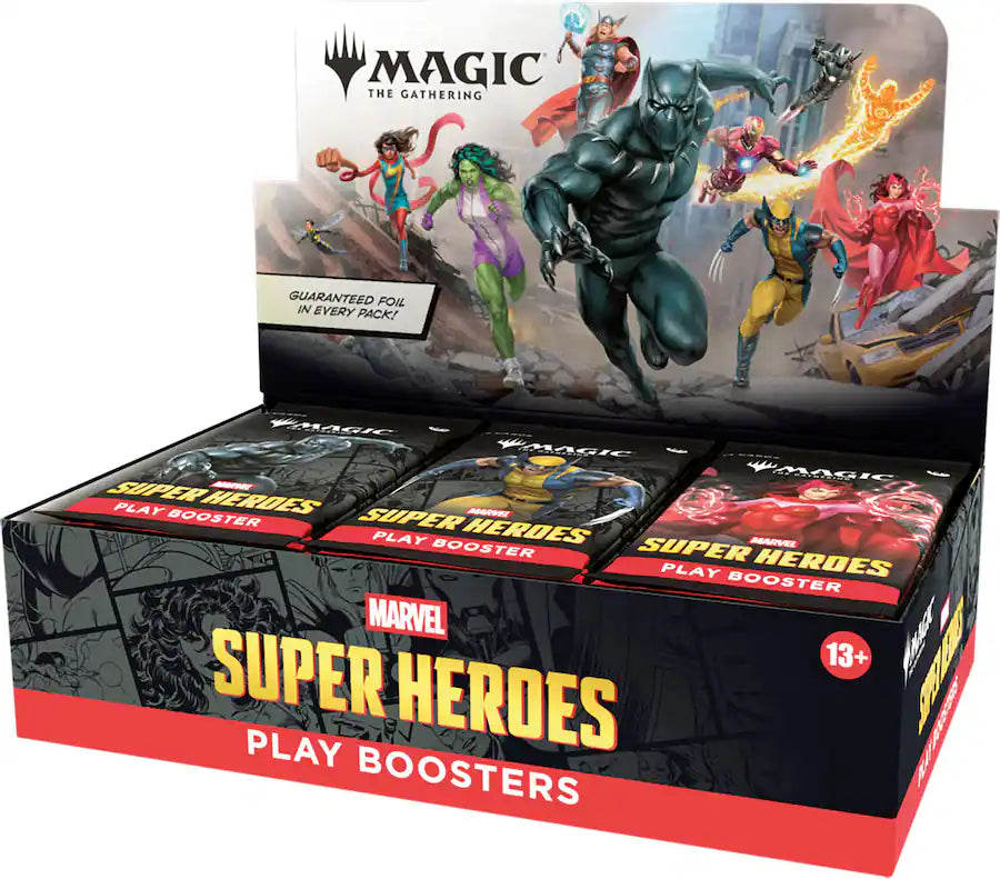 Magic: The Gathering Marvel Super Heroes Play Booster Box | 30 Play Boosters | Wizards of the Coast | Factory Sealed | Ages 13+