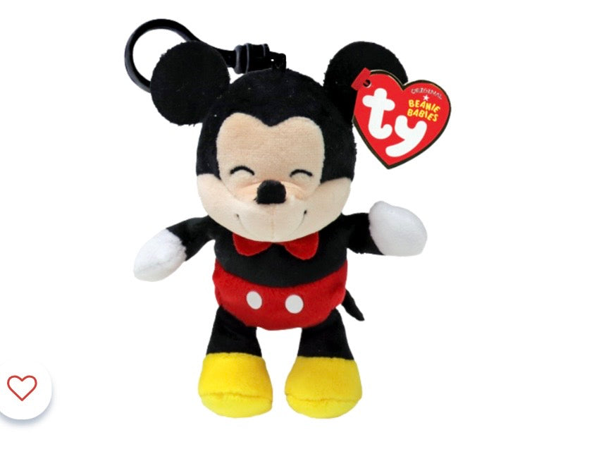 Ty Disney Mickey Mouse Plush Keychain Clip – Classic Red Shorts