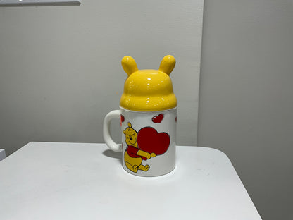 Disney Winnie the Pooh Ceramic Mug with 3D Pooh Lid – “Love You Beary Much” Collectible Cup