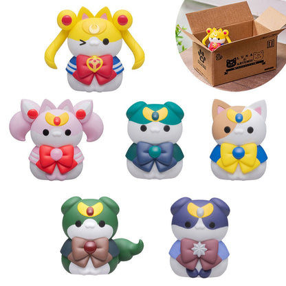 Sailor Moon Sailor Mewn Vol. 2 Pretty Guardian Sailor Moon MegaHouse Mega Cat Project Mini-Figure 6-Pack