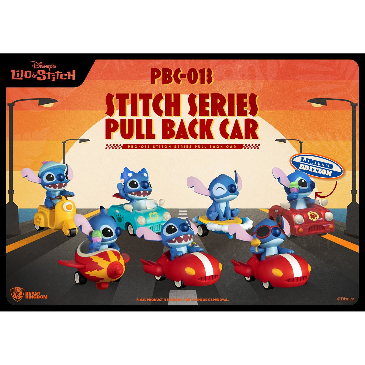 Lilo & Stitch Stitch Series Pull Back Car PBC-013 Set of 6