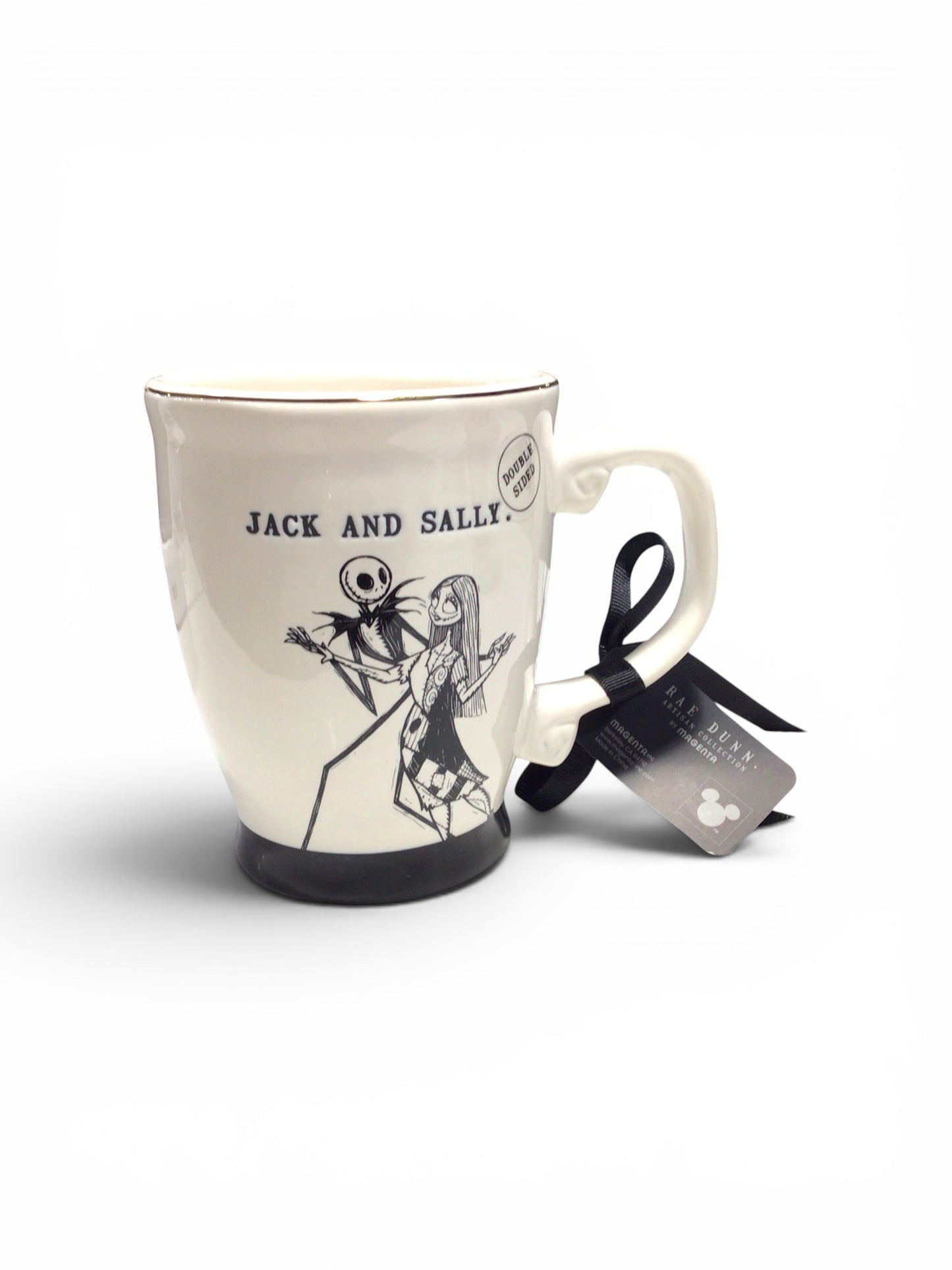 Disney The Nightmare Before Christmas Jack & Sally Ceramic Mug with Gift Tag – Halloween Coffee Cup