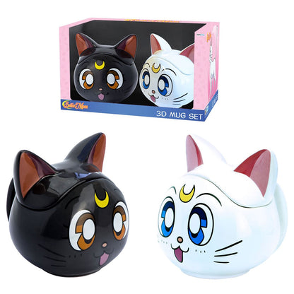 Sailor Moon Luna and Artemis 3D Mugs Gift Set