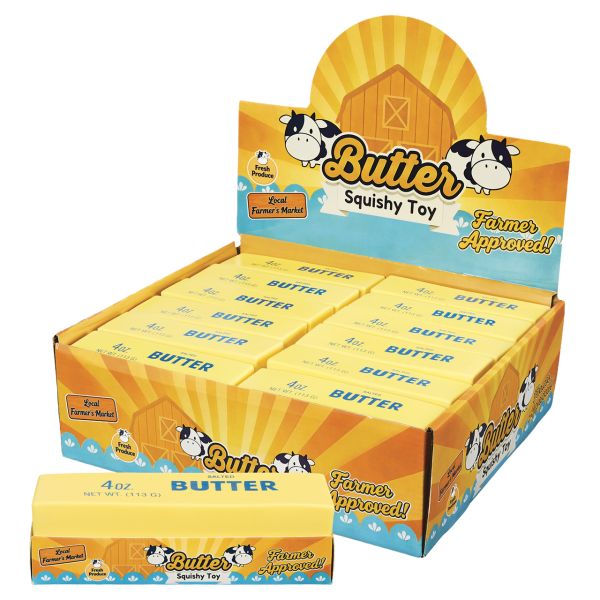 Butter Squishy Toy – 5.25” Soft Slow-Rise Sensory Fidget Toy – 1 Piece