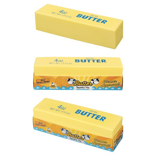 Butter Squishy Toy – 5.25” Soft Slow-Rise Sensory Fidget Toy – 1 Piece