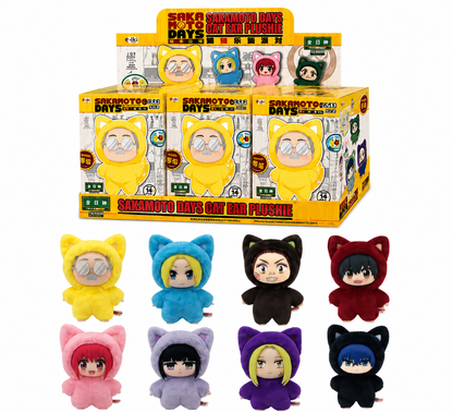EAKI Sakamoto Days Cat Ear Plushie Blind Box Series – Full Display Box of 6 Plushies (Factory Sealed)