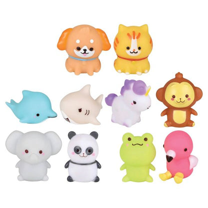 Kawaii Mini Rubber Animal Toy Set – 50-Piece Assorted Animals with Storage Tub