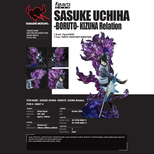 Boruto Naruto Next Generations Sasuke Uchiha Kizuna Relation FiguartsZERO Statue
Naruto Bandai Tamashii Nations Statues and Busts
Item Number: BLFBAS65057WNK