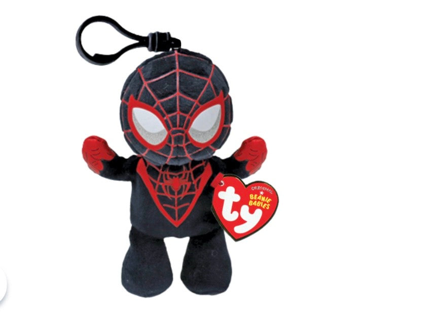 Ty Marvel Miles Morales Spider-Man Plush Keychain Clip