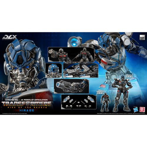 Transformers: Rise of the Beasts Mirage DLX Action Figure
Transformers Threezero Action Figures
Item Number: TH3Z0564WNK