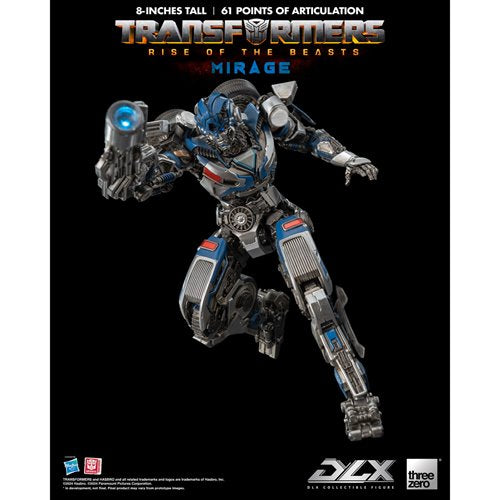 Transformers: Rise of the Beasts Mirage DLX Action Figure
Transformers Threezero Action Figures
Item Number: TH3Z0564WNK