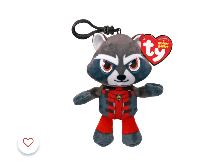 Ty Marvel Rocket Raccoon Plush Keychain Clip – Guardians of the Galaxy