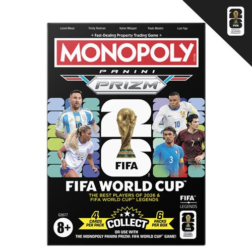 Monopoly
Monopoly Panini Prizm: FIFA World Cup Soccer Trading Cards Booster Box (6 packs per box)
Monopoly Hasbro Games
Item Number: HSG2677WNK