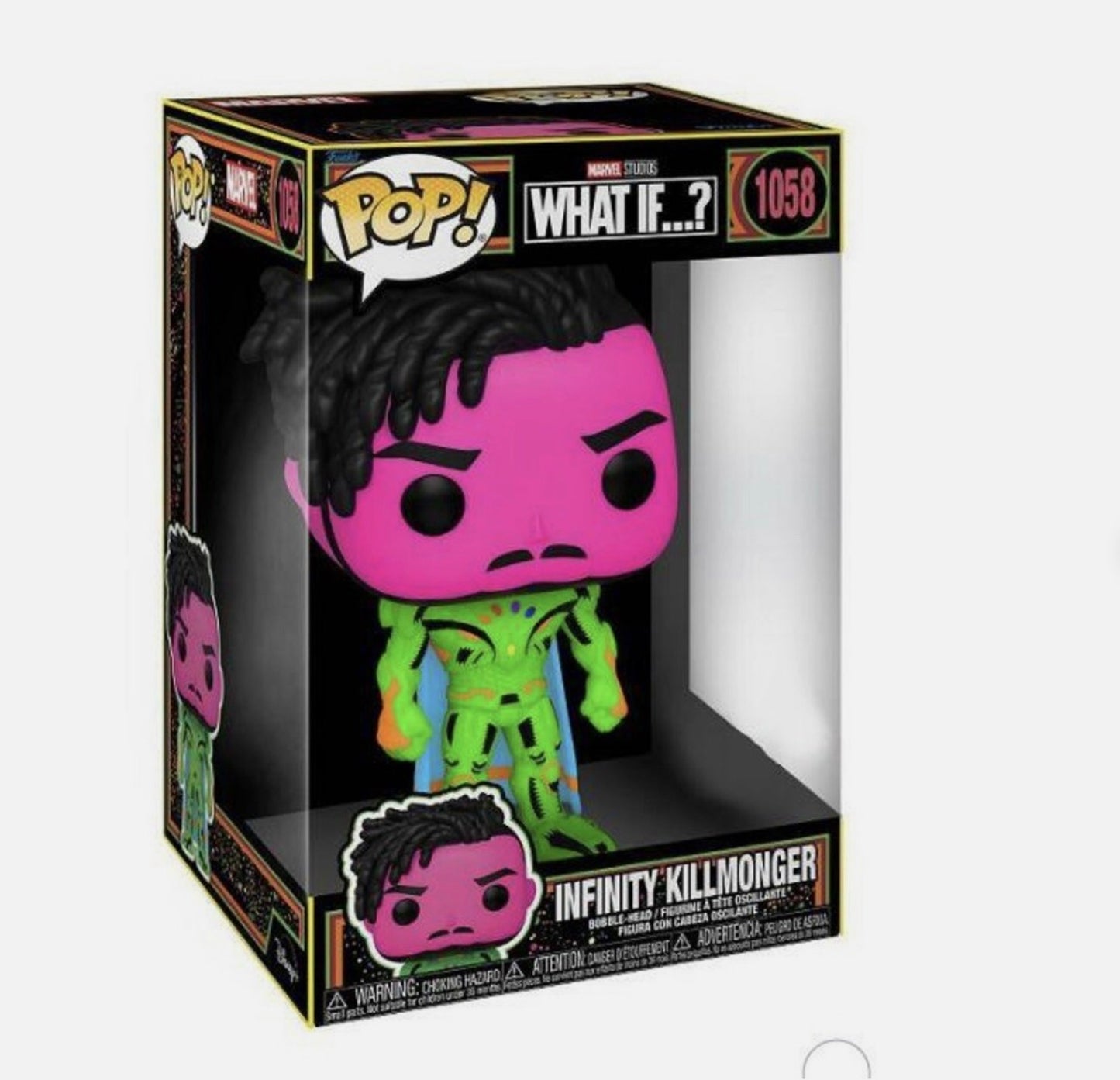 Funko Pop! Marvel Studios What If…? Infinity Killmonger #1058 Special Edition Bobble-Head Vinyl Figure – 10 in (25.4 cm)