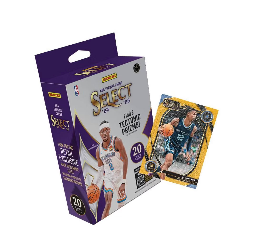 2024-25 Panini Select NBA Basketball Trading Cards Hanger Box (20 Cards) – Retail Exclusive