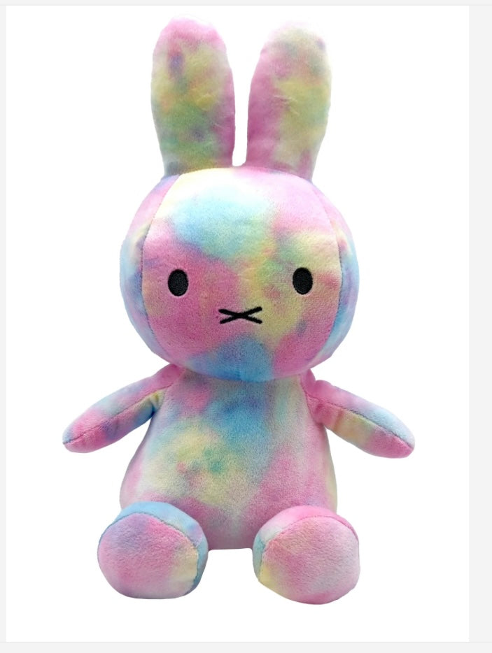 Miffy 14-Inch Rainbow Tie-Dye Plush Bunny – Multicolor