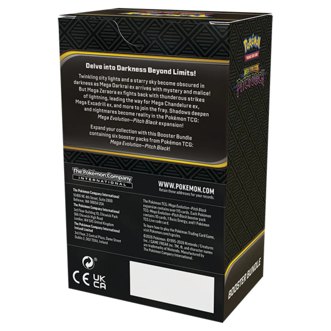 Pokémon Mega Evolution: Pitch Black Booster Bundle (6 Booster Packs) – Factory Sealed – English