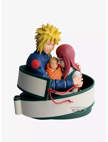 Banpresto Naruto 72 Series Figure – Minato Namikaze, Kushina Uzumaki & Baby Naruto | Bandai Spirits. Item #704801