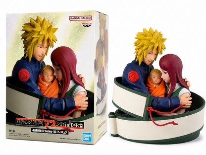 Banpresto Naruto 72 Series Figure – Minato Namikaze, Kushina Uzumaki & Baby Naruto | Bandai Spirits. Item #704801