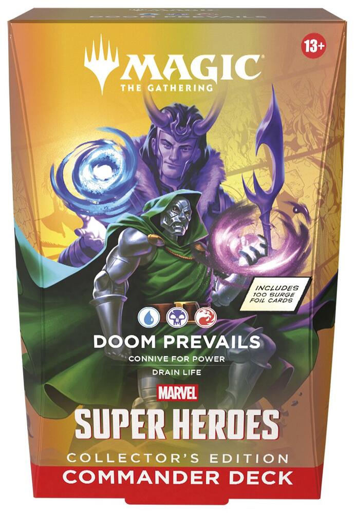 Magic: The Gathering x Marvel Super Heroes Collector’s Edition Commander Deck – Doom Prevails (100 Surge Foil Cards)