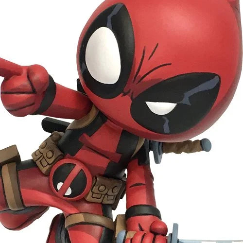 Marvel Animated Style Deadpool Jumping Statue. Item Number: DC85361W
