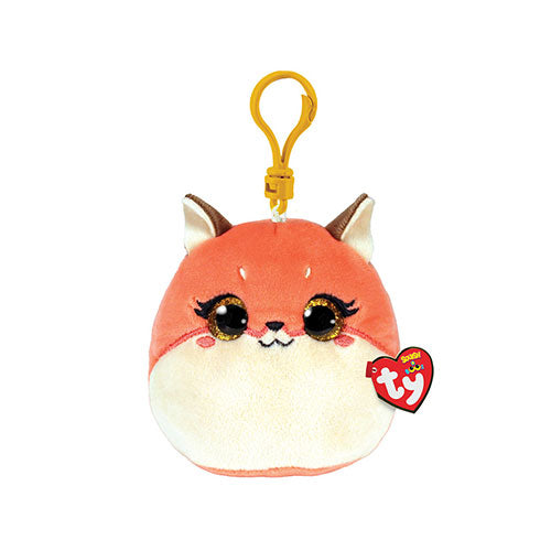 Ty Squishy Beanies Roxie Pink Fox Clip-On Plush