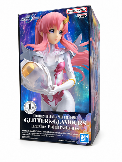 Mobile Suit Gundam Seed Freedom Lacus Clyne Pilot Suit Pearl Version Glitter and Glamours Statue
Gundam Banpresto Statues. Item Number:740700