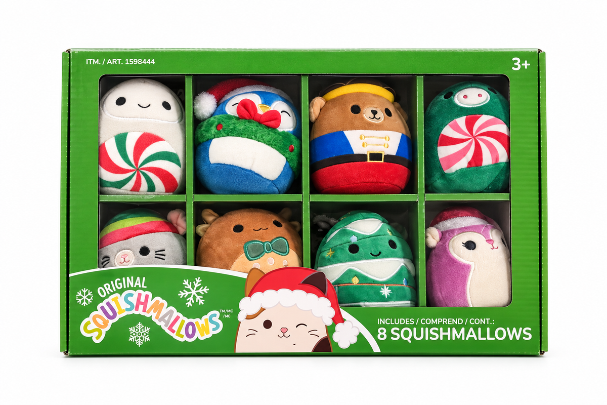 Original Squishmallows Christmas Holiday Plush Gift Set – 8 Pack