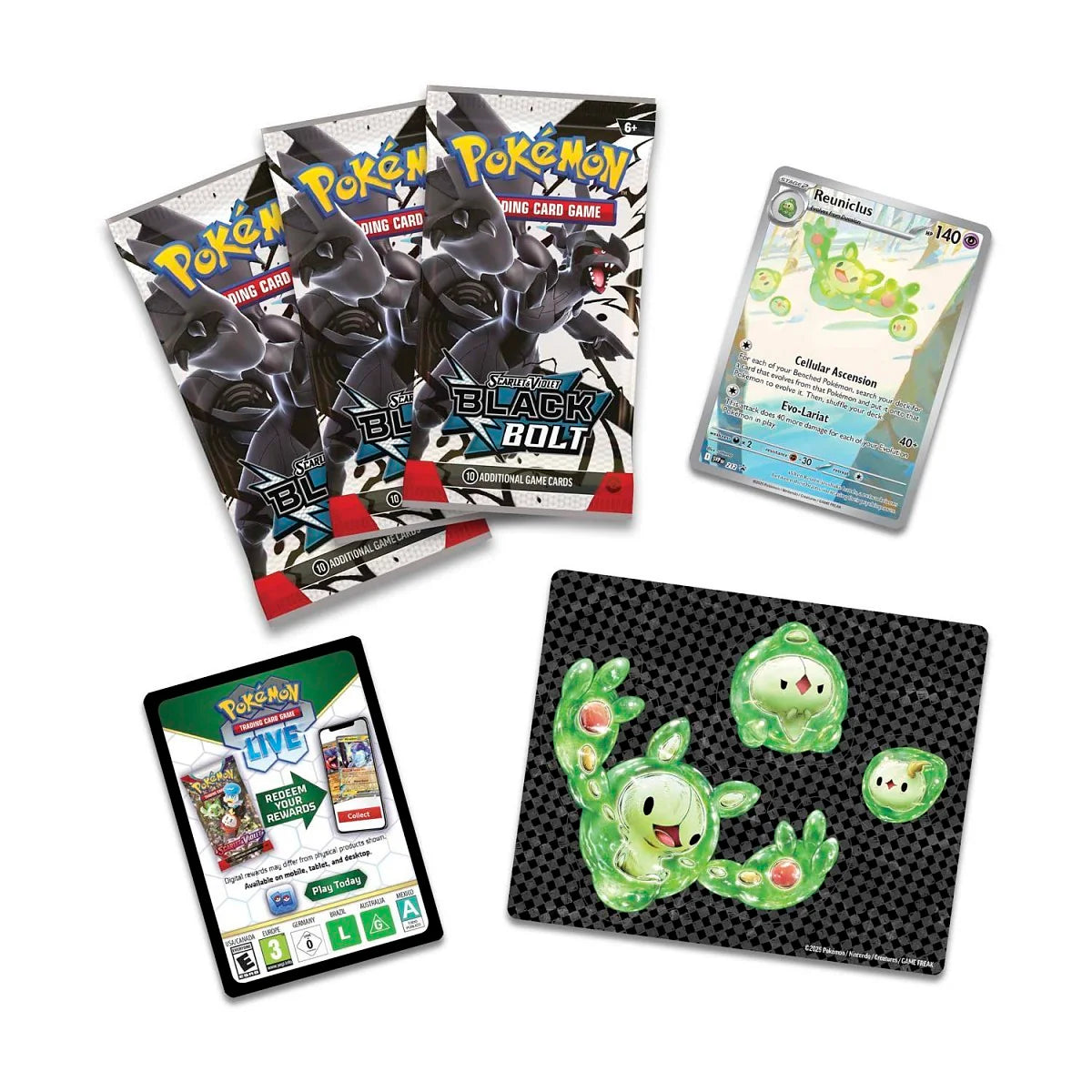 Pokémon TCG: Scarlet & Violet – Black Bolt Tech Sticker Collection (Reuniclus Promo)