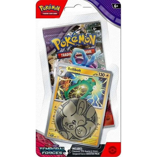 okémon TCG: Scarlet & Violet – Temporal Forces Bellibolt Checklane Blister Pack (Promo Card + Coin)